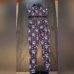 Constantly Varied Gear Multicolor Unicorn Skeleton Bra And Leggings Set